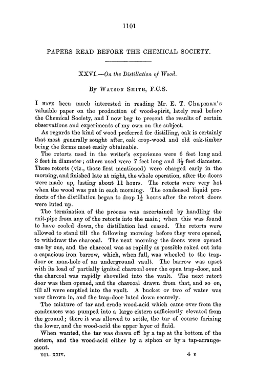XXVI.—On the distillation of wood