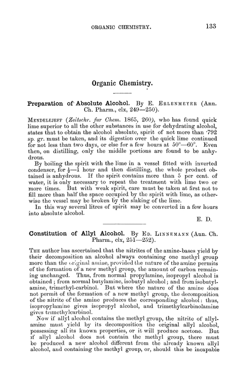 Organic chemistry