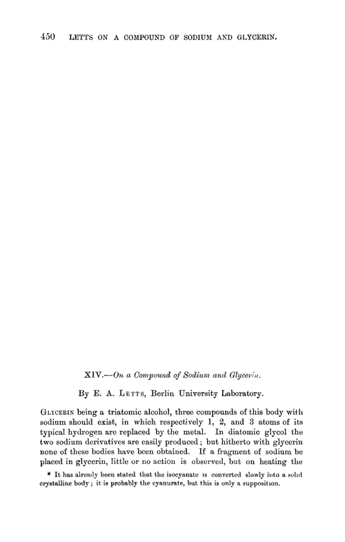 XIV.—On a compound of sodium and glycerin