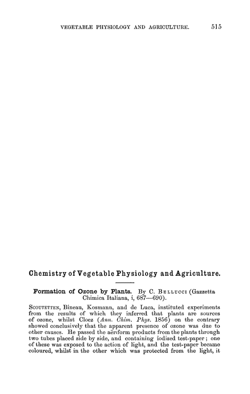 Chemistry of vegetable physiology and agriculture