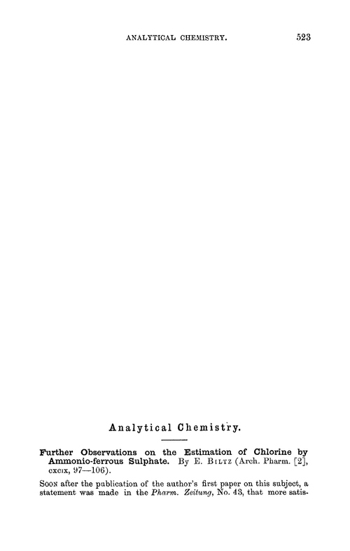 Analytical chemistry