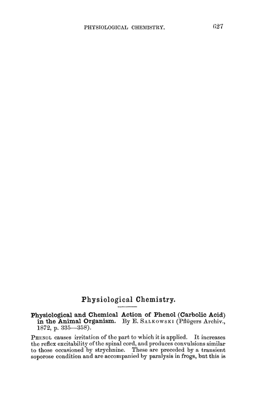 Physiological chemistry