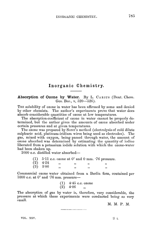 Inorganic chemistry