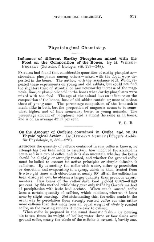 Physiological chemistry