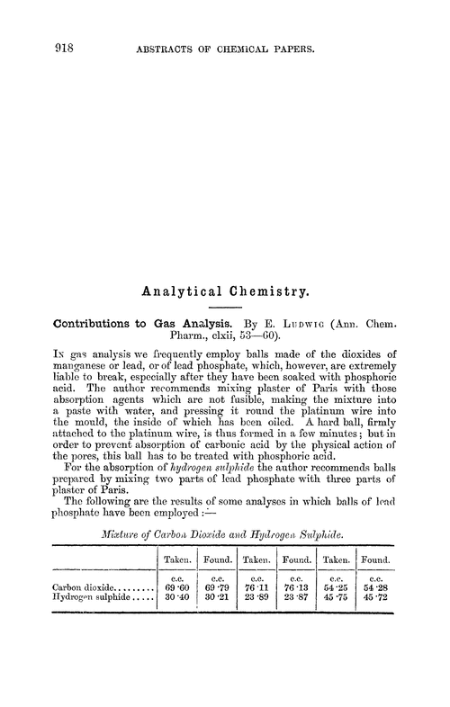 Analytical chemistry