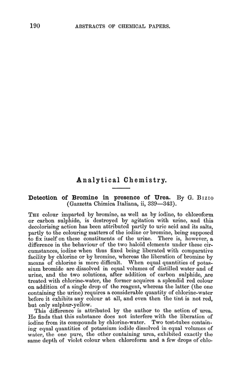 Analytical chemistry