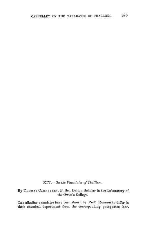 XIV.—On the vanadates of thallium