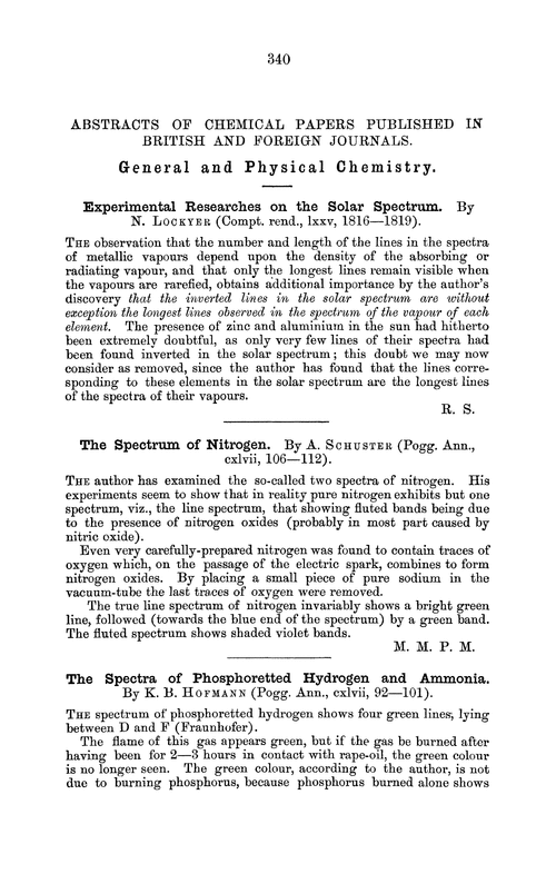 General and physical chemistry