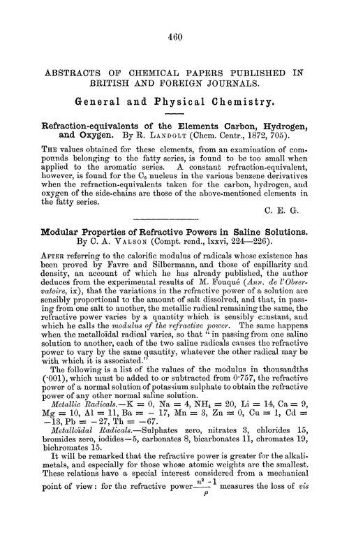 General and physical chemistry