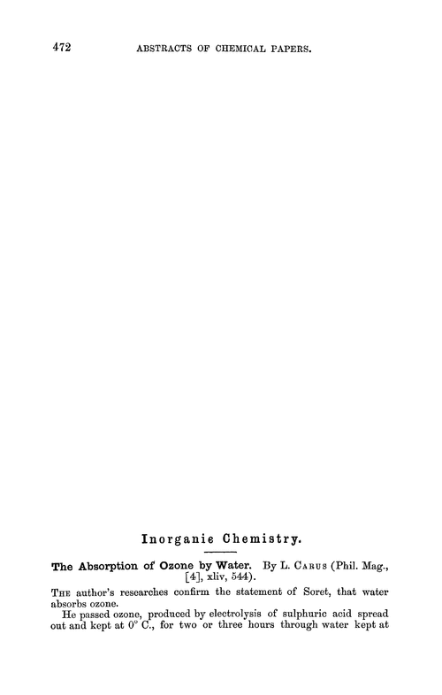 Inorganic chemistry