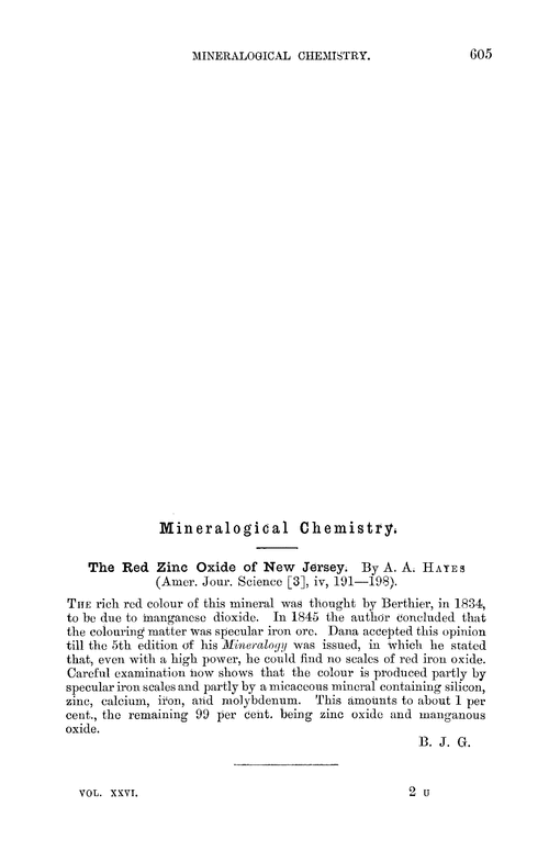 Mineralogical chemistry