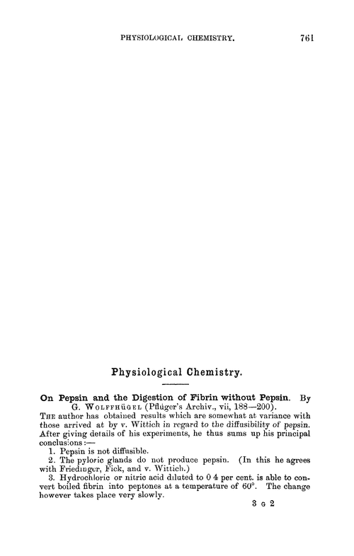 Physiological chemistry