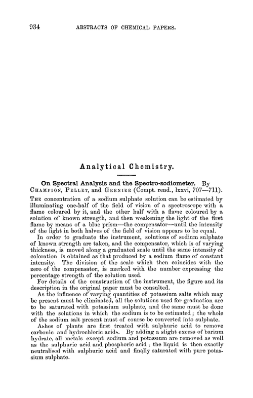 Analytical chemistry