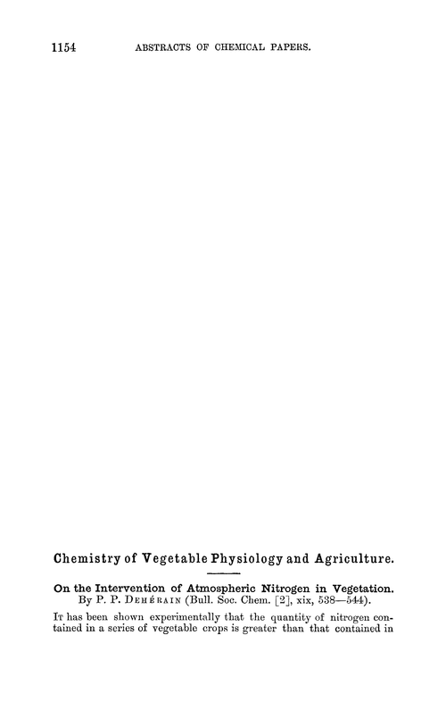 Chemistry of vegetable physiology and agriculture