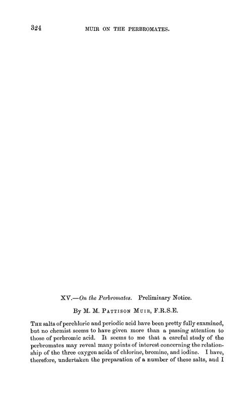 XV.—On the perbromates. Preliminary notice