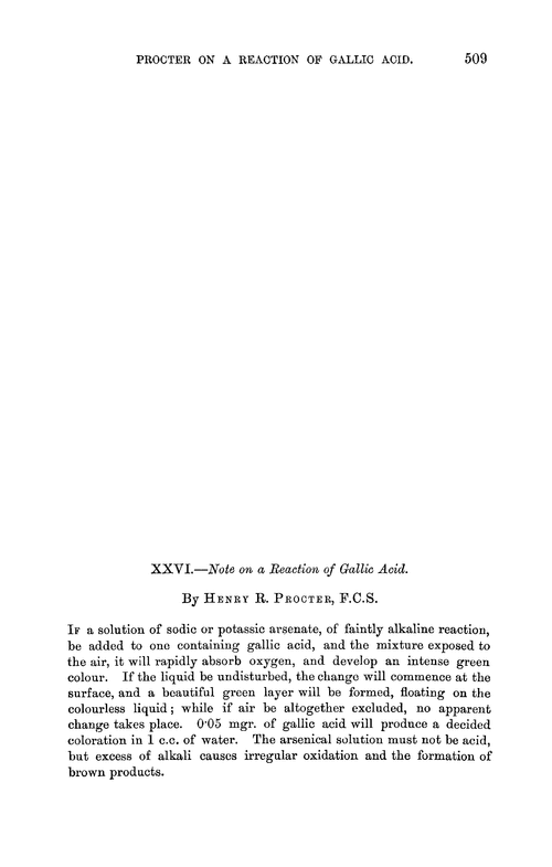 XXVI.—Note on a reaction of gallic acid