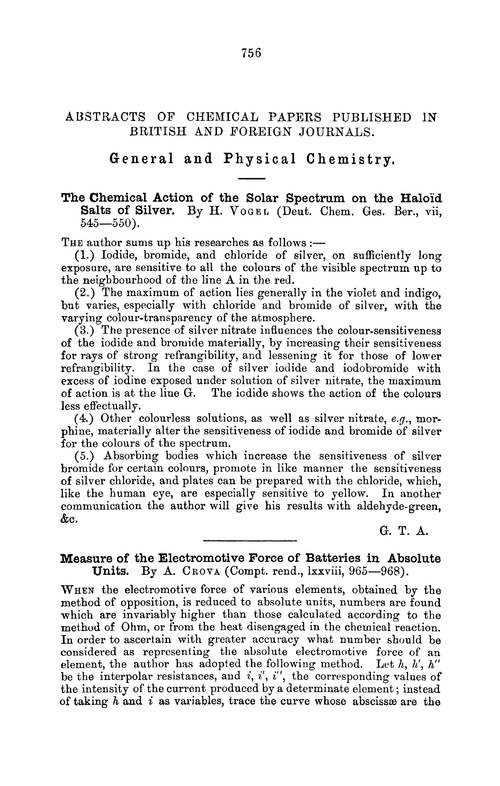 General and physical chemistry