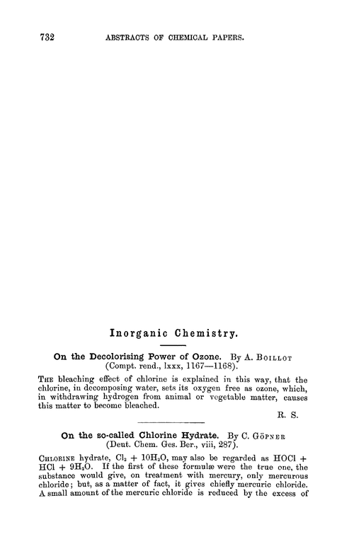 Inorganic chemistry