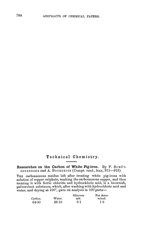 Technical chemistry