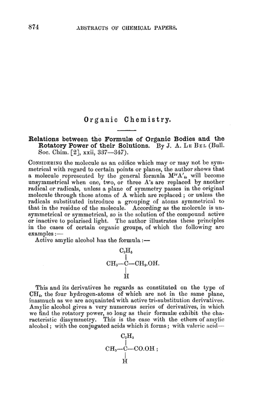 Organic chemistry
