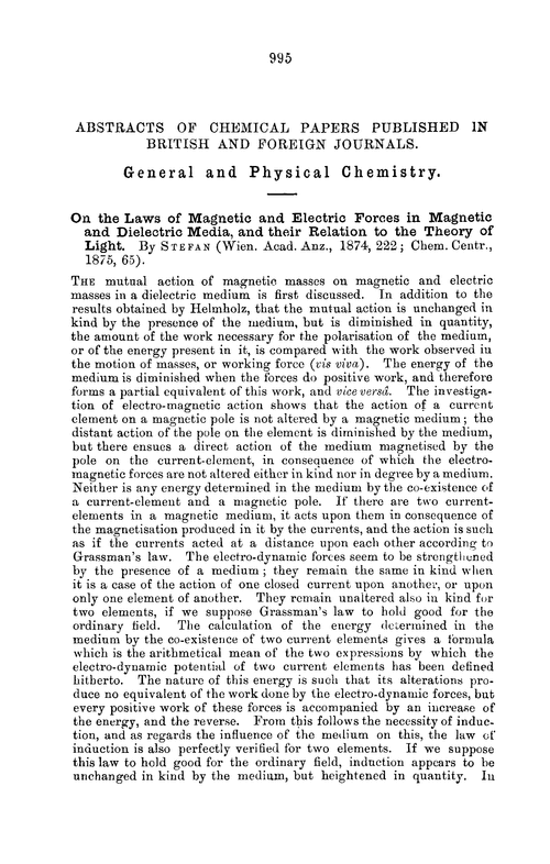 General and physical chemistry