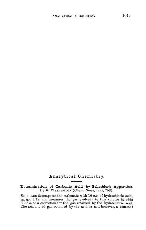 Analytical chemistry