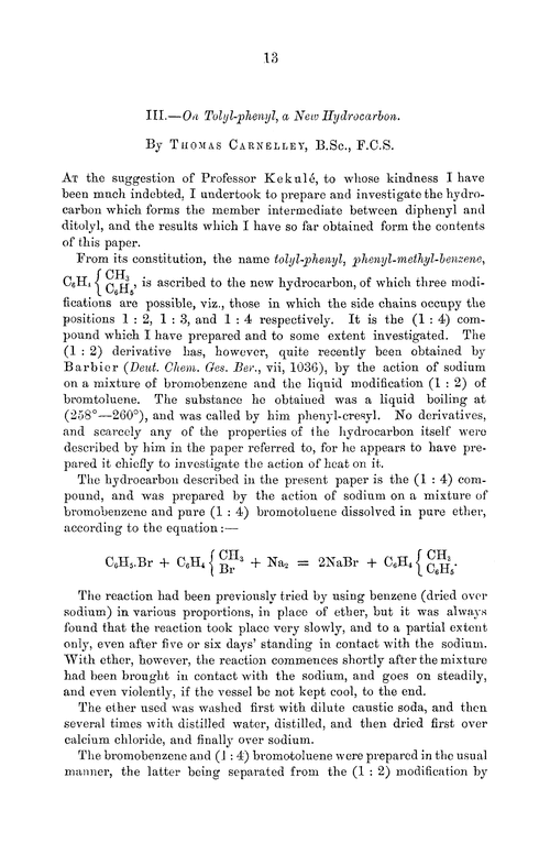 III.—On tolyl-phenyl, a new hydrocarbon