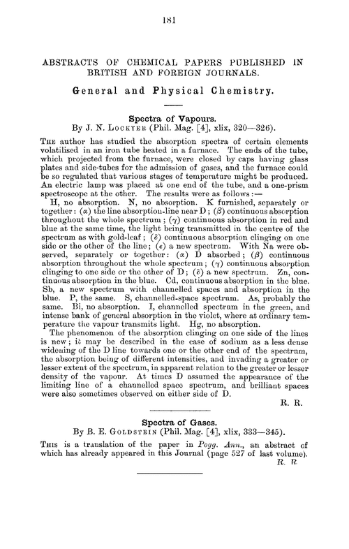 General and physical chemistry