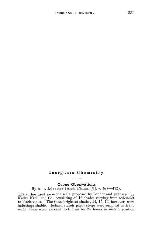 Inorganic chemistry