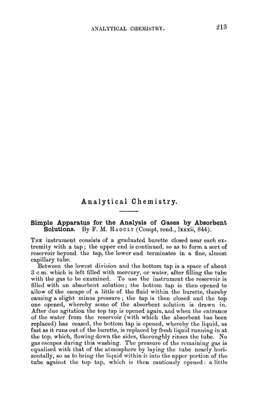 Analytical chemistry