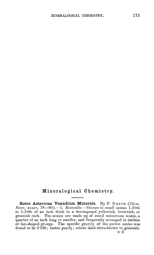 Mineralogical chemistry