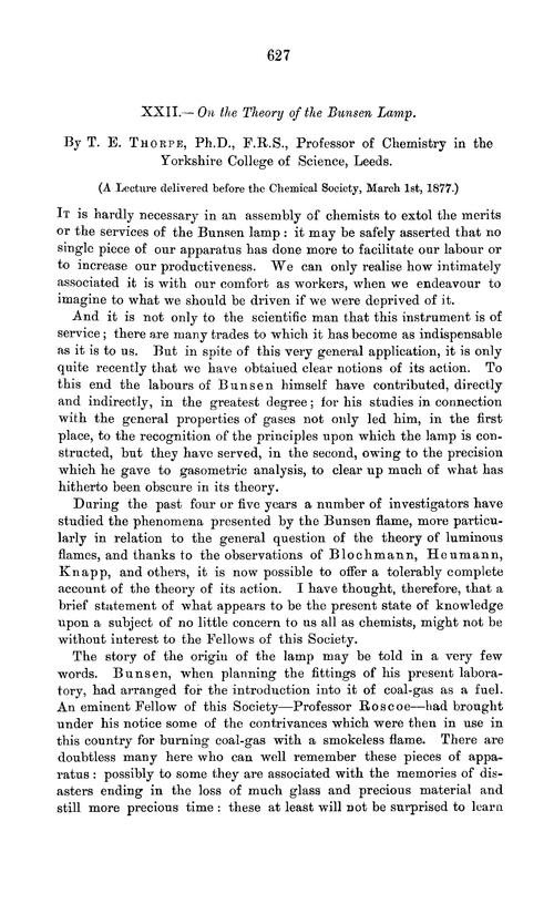 XXII.—On the theory of the Bunsen lamp
