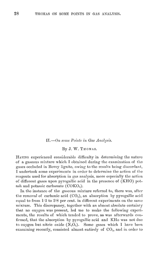 II.—On some points in gas analysis