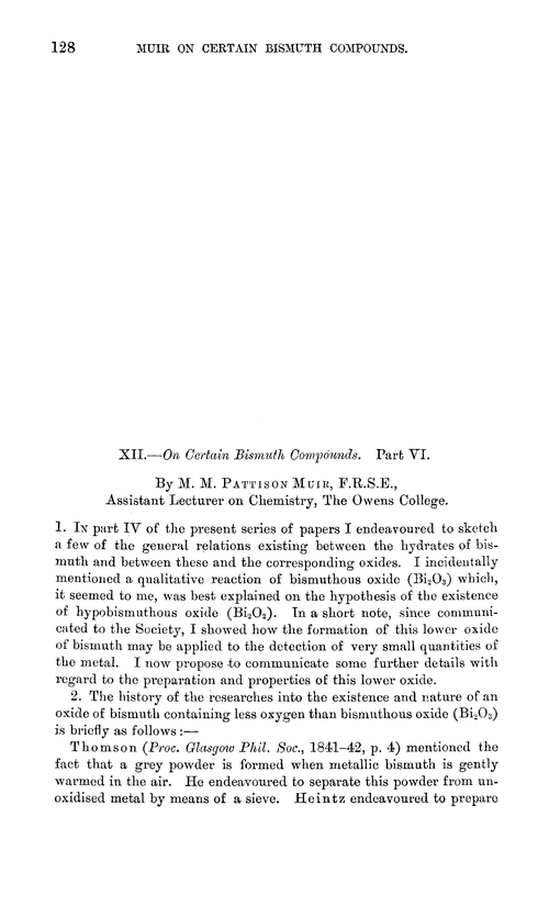 XII.—On certain bismuth compounds. Part VI