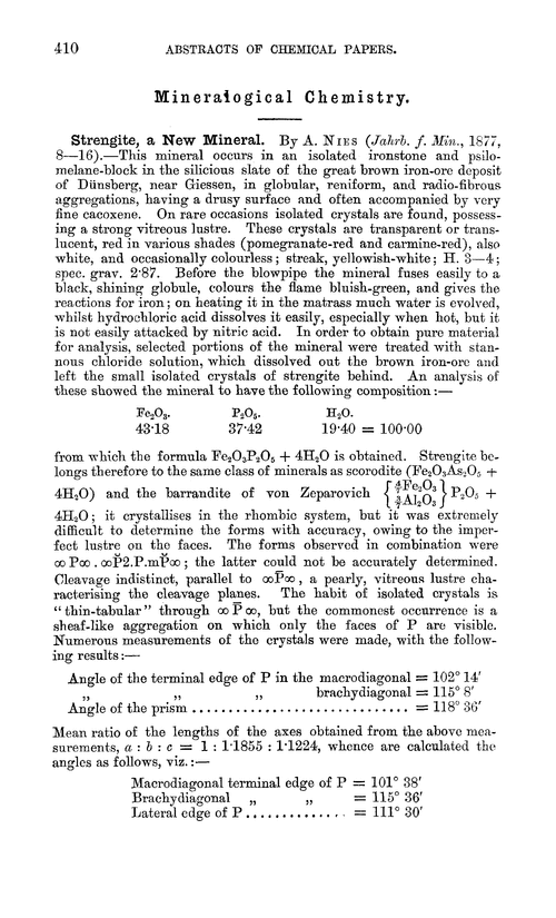 Mineralogical chemistry