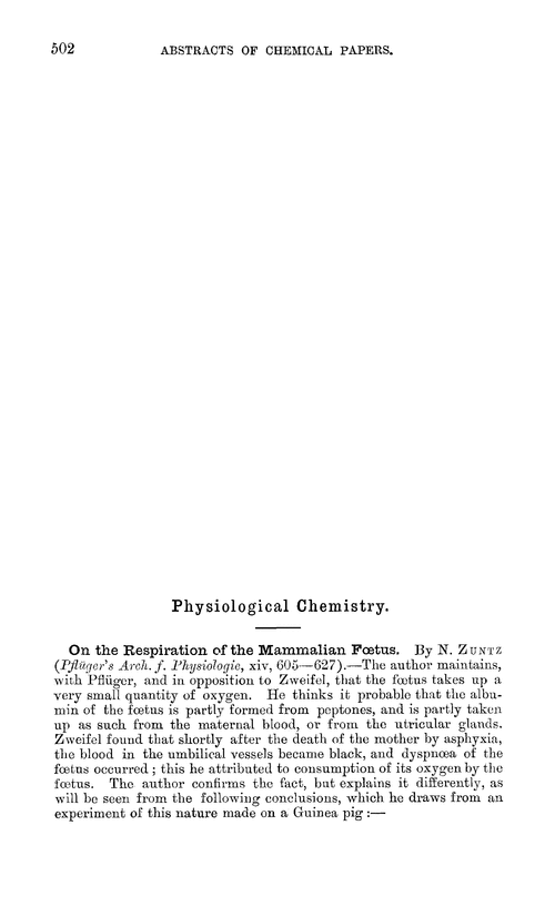 Physiological chemistry