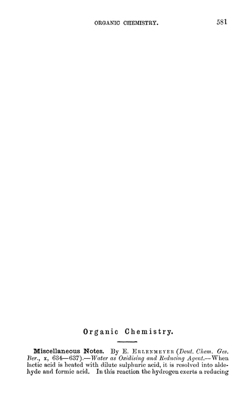 Organic chemistry