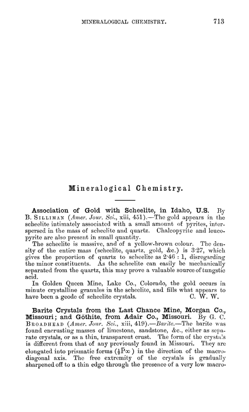 Mineralogical chemistry
