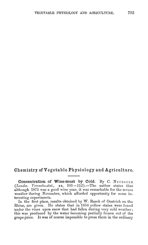 Chemistry of vegetable physiology and agriculture