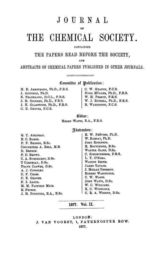 Front Matter Journal Of The Chemical Society Rsc Publishing