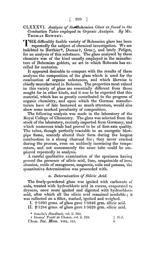 CLXXXVI. Analysis of the Bohemian glass as found in the combustion tubes employed in organic analysis