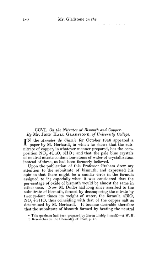 CCVI. On the nitrates of bismuth and copper