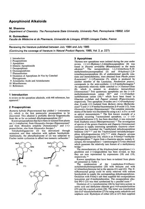 Aporphinoid alkaloids