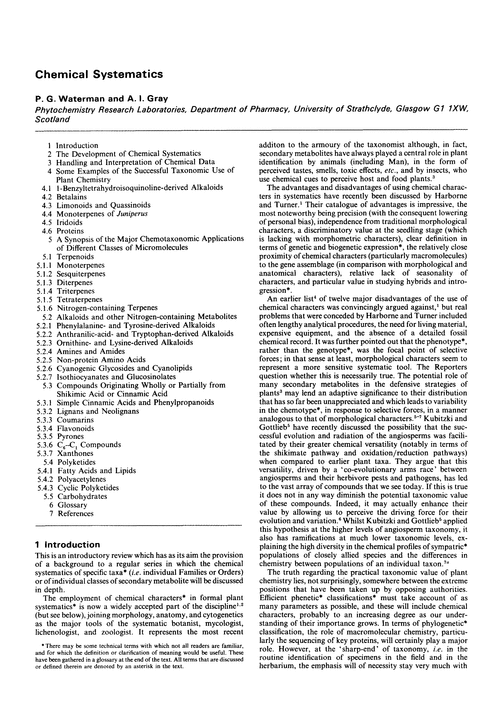 Chemical systematics