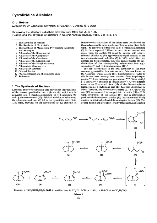 Pyrrolizidine alkaloids