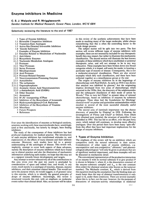 Enzyme inhibitors in medicine