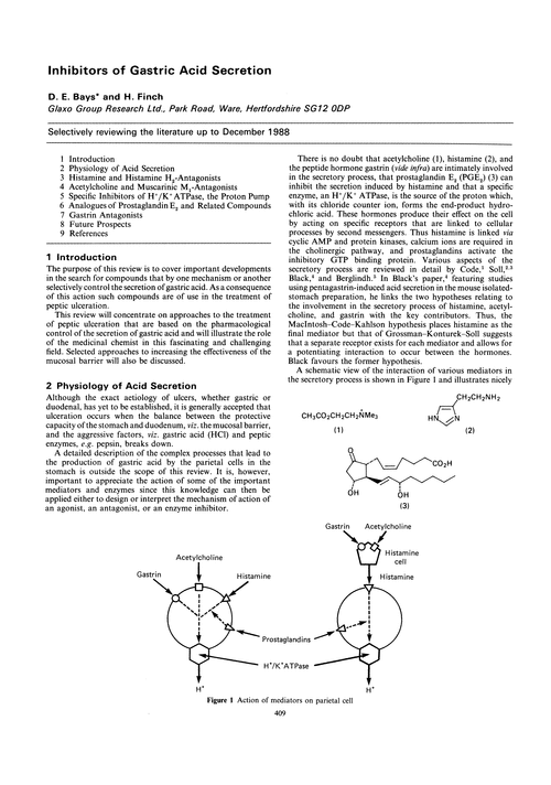 Inhibitors of gastric acid secretion