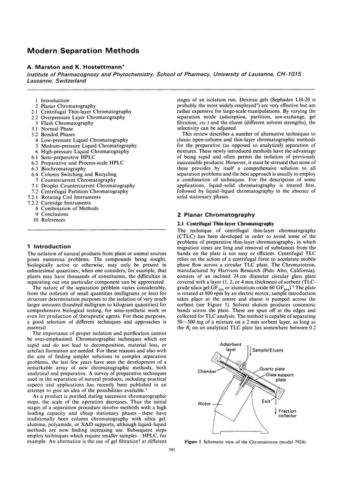 Modern separation methods