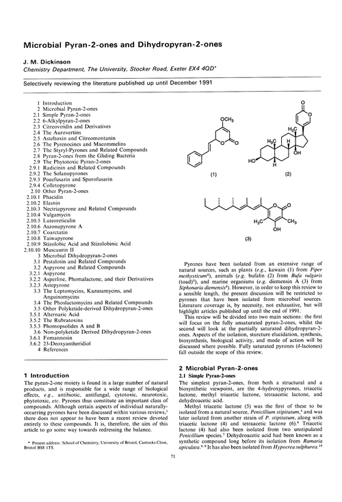 Microbial pyran-2-ones and dihydropyran-2-ones