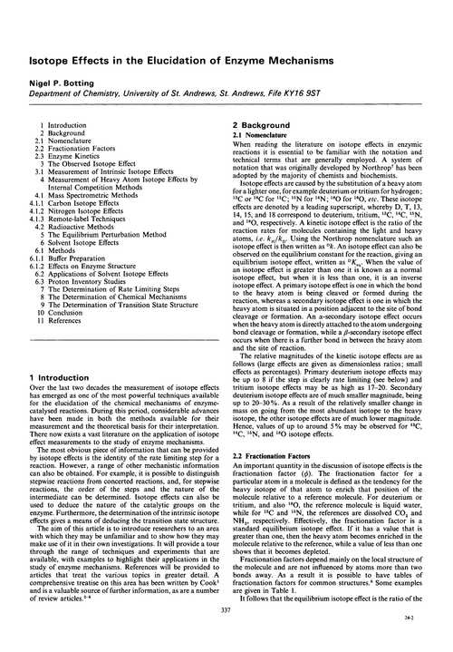 Isotope effects in the elucidation of enzyme mechanisms